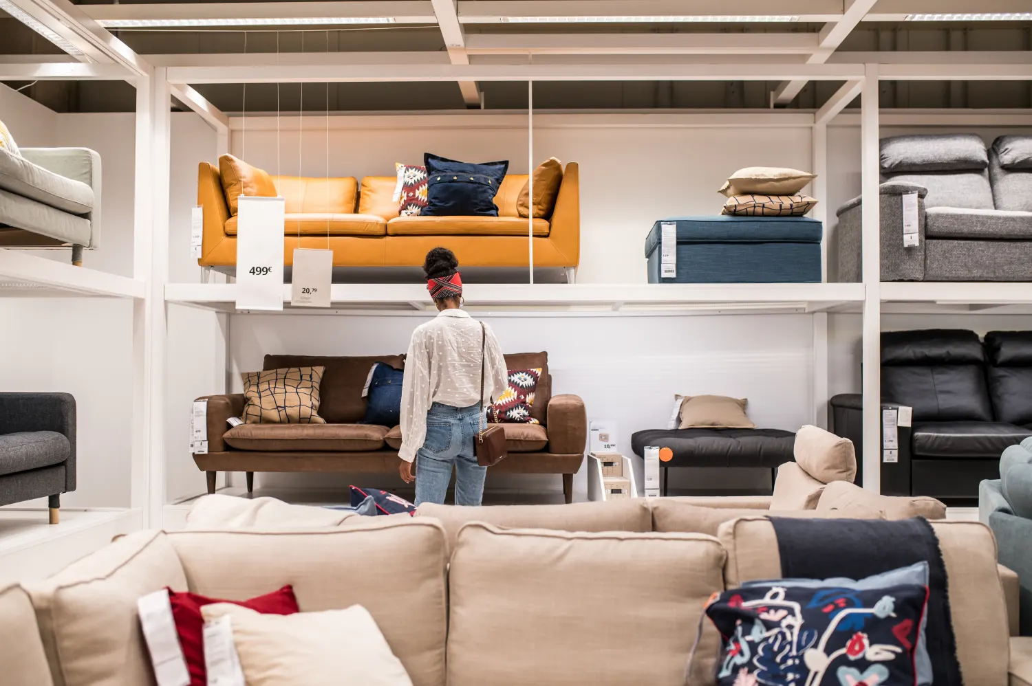 Furniture freight — manufactured pieces ready for distribution.