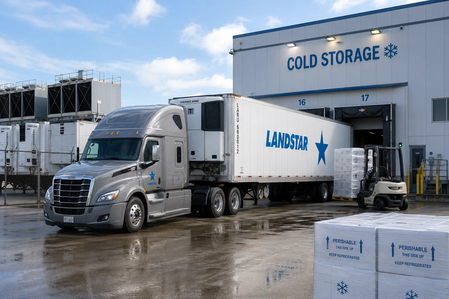 Cold-chain reefer trailer for temperature-controlled freight.