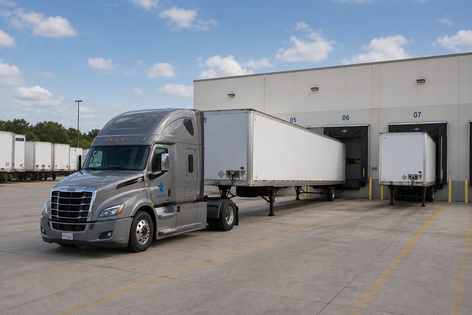 Drop trailers pre-staged at the customer's dock.